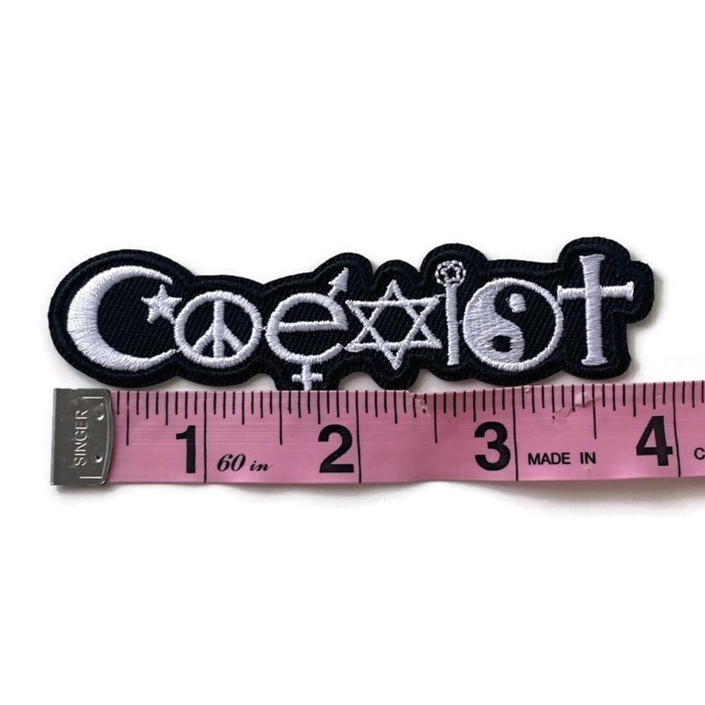 Coexist Iron On Embroidered Patch - Picture 2 of 3